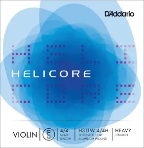 D'Addario Helicore Violin Single Aluminum Wound E String, 4/4 Scale, Heavy Tension