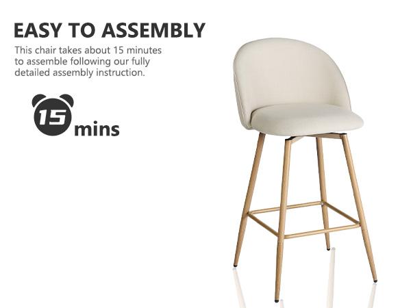 【Christmas Sale】Homy Casa Bar Stools Set of 2, 26" Swivel Counter Height Modern Upholstery Barstools for Kitchen Dining Home Minimalist Ergonomic Durable Design Sturdy Polyester Furniture Seater