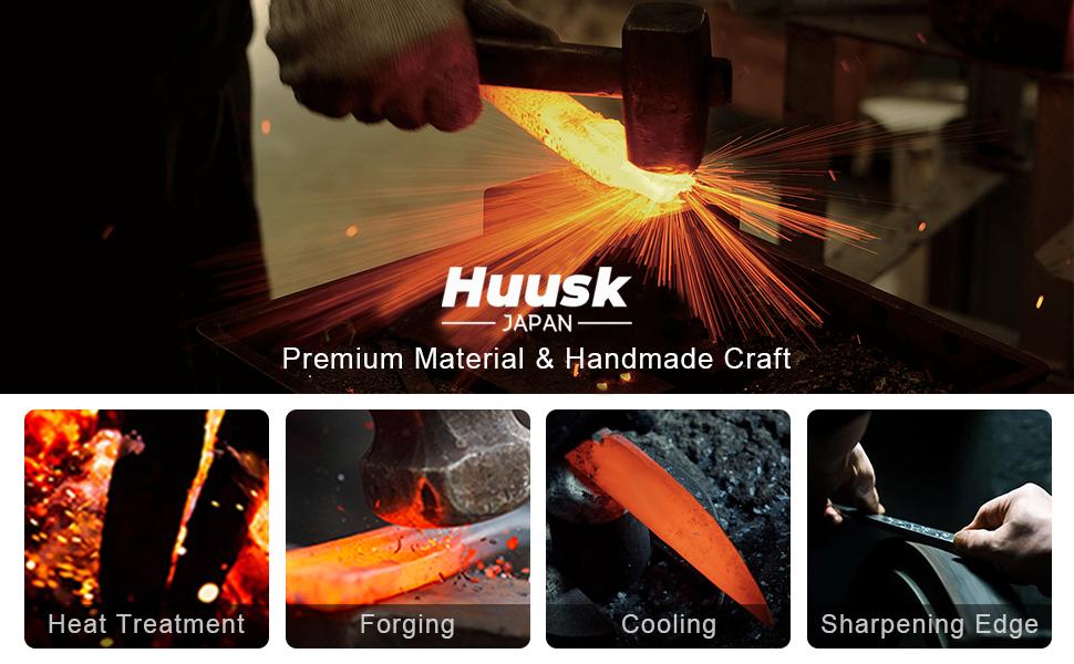 Huusk Knives From Japan, 6.5-inch Boning for Meat Cutting, Hand Forged Japanese Fillet Knife for Meat Fish Poultry Deboning with Ergonomic Pakkawood Handle with Gift Box