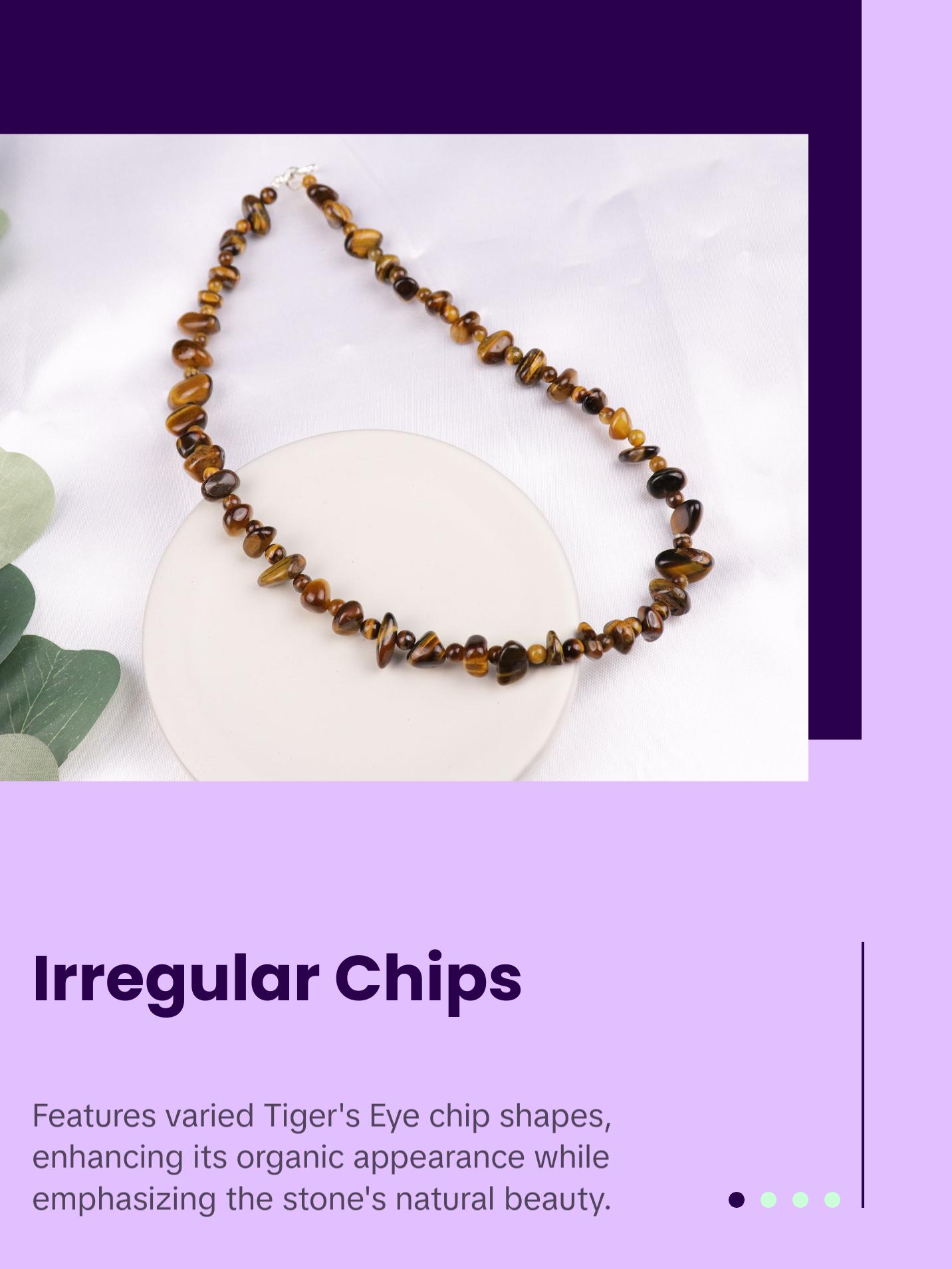 Tiger's Eye Irregular Chips Beaded Necklace, Bracelet, Natural Gemstones