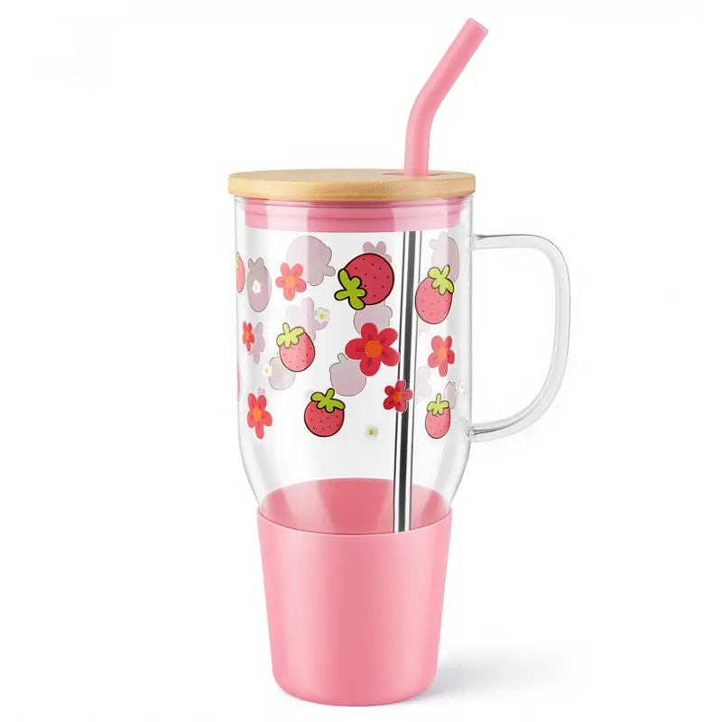 40 oz glass tumbler with handle clearance - TikTok Shop