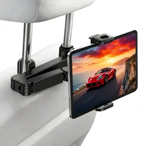 Universal Car Tablet Phone Holder Mount for Headrest - 360° Rotating Adjustable Tablet Phone Stand For Kids Adults Car Vehicle Back Seat Trip Travel Essentials, for iPhone 17 16 15 Pro Max Plus iPad Pro Mini Air Samsung Galaxy Tab Series Lenovo Tab Series