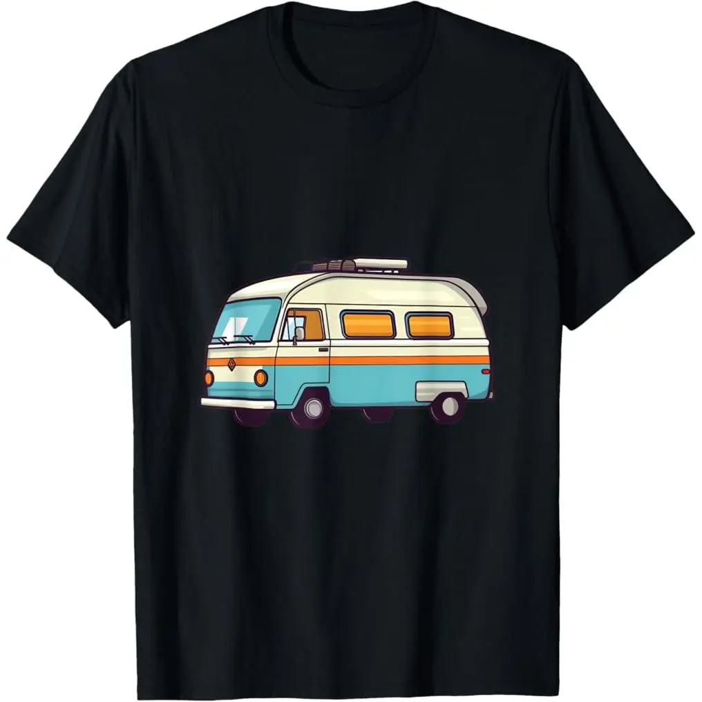 100% Premium Cotton Unisex Short-Sleeve Round Neck Casual Graphic T-Shirt, Hiking Light Outdoor Camping Top for Camp & RV Enthusiasts Women's Wear