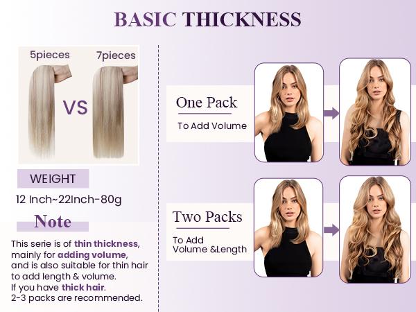 LaaVoo Clip in Hair Extensions Real Human Hair Double Weft Clip in Extensions 7 Counts TikTokShopHolidayHaul