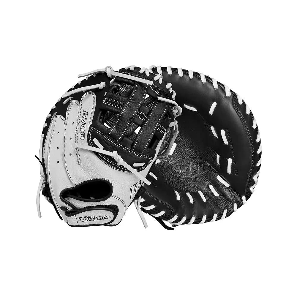 Wilson A700 33" Fastpitch Catcher's Mitt for Right Hand Throw in White and Black