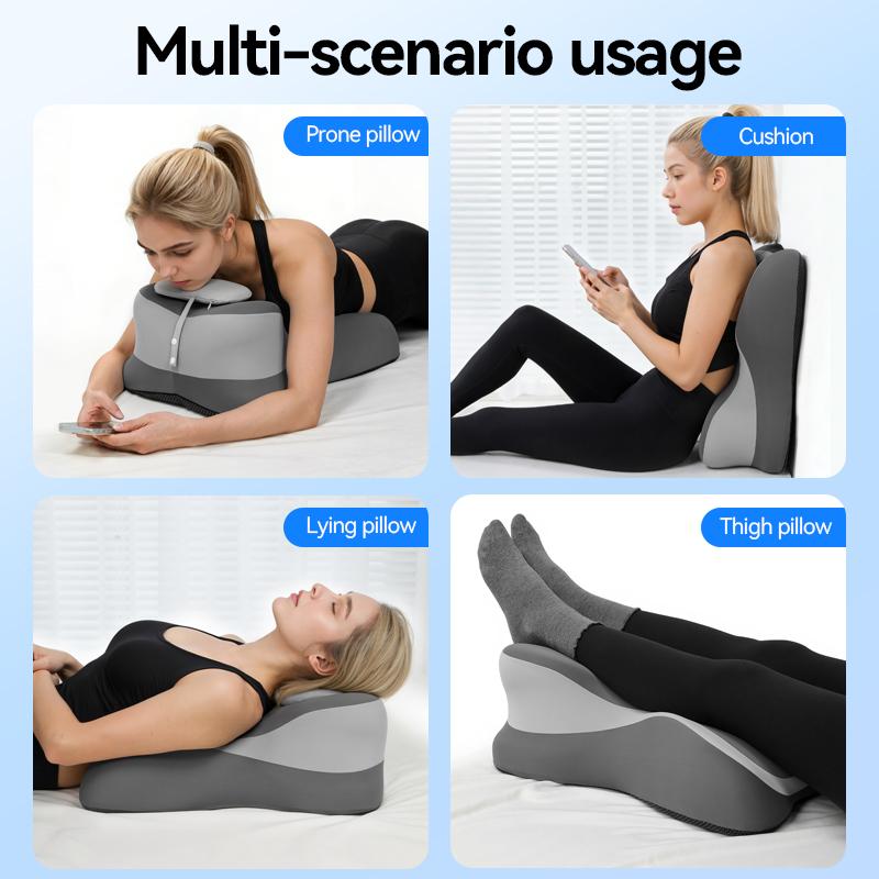 Ergonomic Memory Foam Pillow for Neck Back and Legs Support with Removable Washable Cover Ideal for Face Down Reading and Relaxation  Valentine's Day Gift