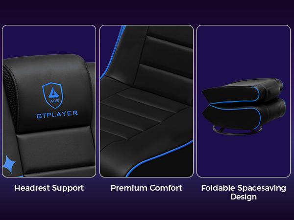 GTPLAYER Floor Gaming Chair Foldable Swivel Floor Chairs for Kids Boys Comfy Video Game Seat with 360° Multipurpose for Gamers, Bedroom or Game Room GTPLAYER Floor Gaming Chair Foldable Swivel Floor Chairs for Kids Boys Comfy Video Game Seat with 360° Multipurpose for Gamers, Bedroom or Game Room