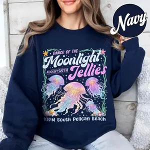 Dance Of The Moonlight Jellies Sweatshirt, Pelican Town Cozy Gamer Shirt, Stardew Valley Fan Gif