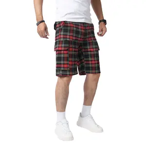 JUNBAOSS Men's Slim Fit Stretch Dress Shorts Plaid Baggy Shorts for Men, Straight Leg Fashion Comfort Flex Waist Shorts, Mens Casual Business Golf Dress Chinos Shorts Pants