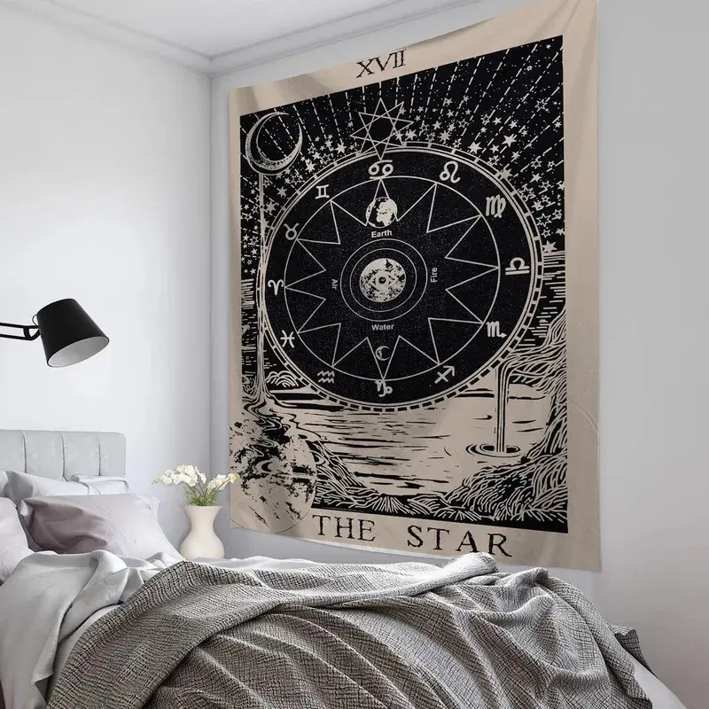 Astrological divination tapestry Tarot style  wall hanging Bedroom  home decoration  cloth