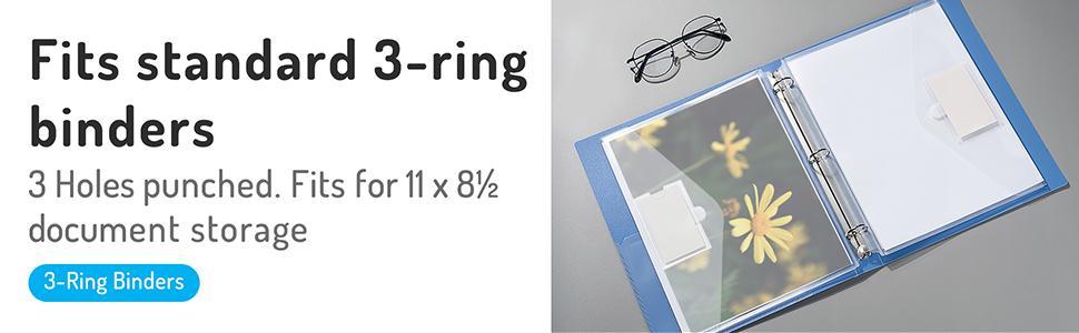 Binder Pocket, 36 Pack Super Heavyweight Poly Binder Pocket with Tight Closure, Binder Folders Side Loading, 3 Ring Binder Pocket, Binder Dividers with Pockets, Letter Size, Clear