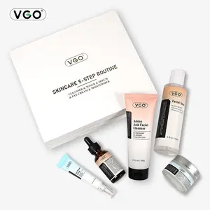 VGO Skincare 5-step Routine All in one step Skincare set Cleanser Toner Serum Eye cream Moisturizer-A