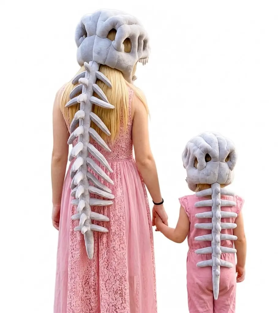 Dinosaur Bone Hat, Plush Cosplay Headgear Costume - Halloween and Party Fun, Wearable Cosplay Accessories, Photo Props, Soft Decor, Creative Gifts for Kids, Families and Dinosaur Fans, Halloween Decorations，Halloween Costumes, Halloween Hats