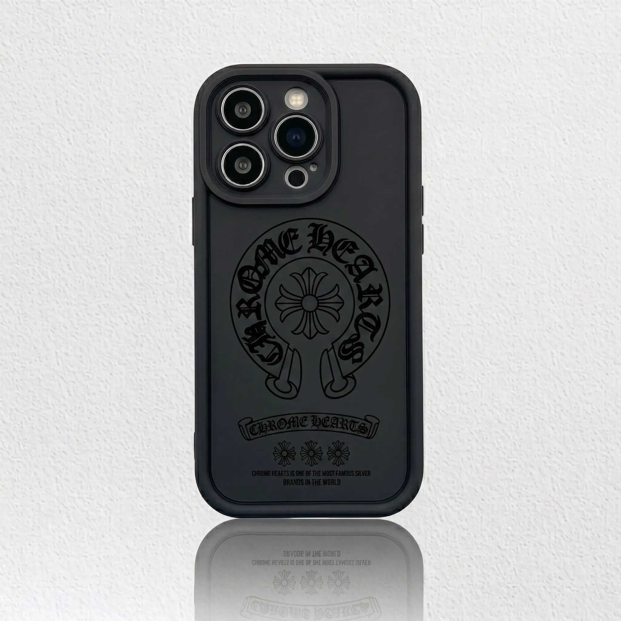 Trendy Gothic Floral Letter Cross Slim Phone Case For iPhone 17 16 15 14 Pro Max 13 12 11 XR XS Plus Air Shockproof Anti Scratch Protective TPU Cover Gift Birthday Valentine Christmas