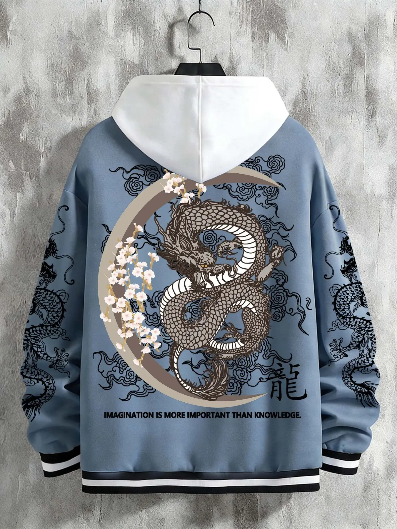 Men's Classic Letter Print Button-Down Baseball Jacket, Casual Comfy Jacket, Casual Fashionable Jacket, Dragon Graphic Stylish Street Fashion Casual Style, Long Sleeve Fall & Winter Outerwear Coats, Perfect Gift for Boyfriend, Menswear