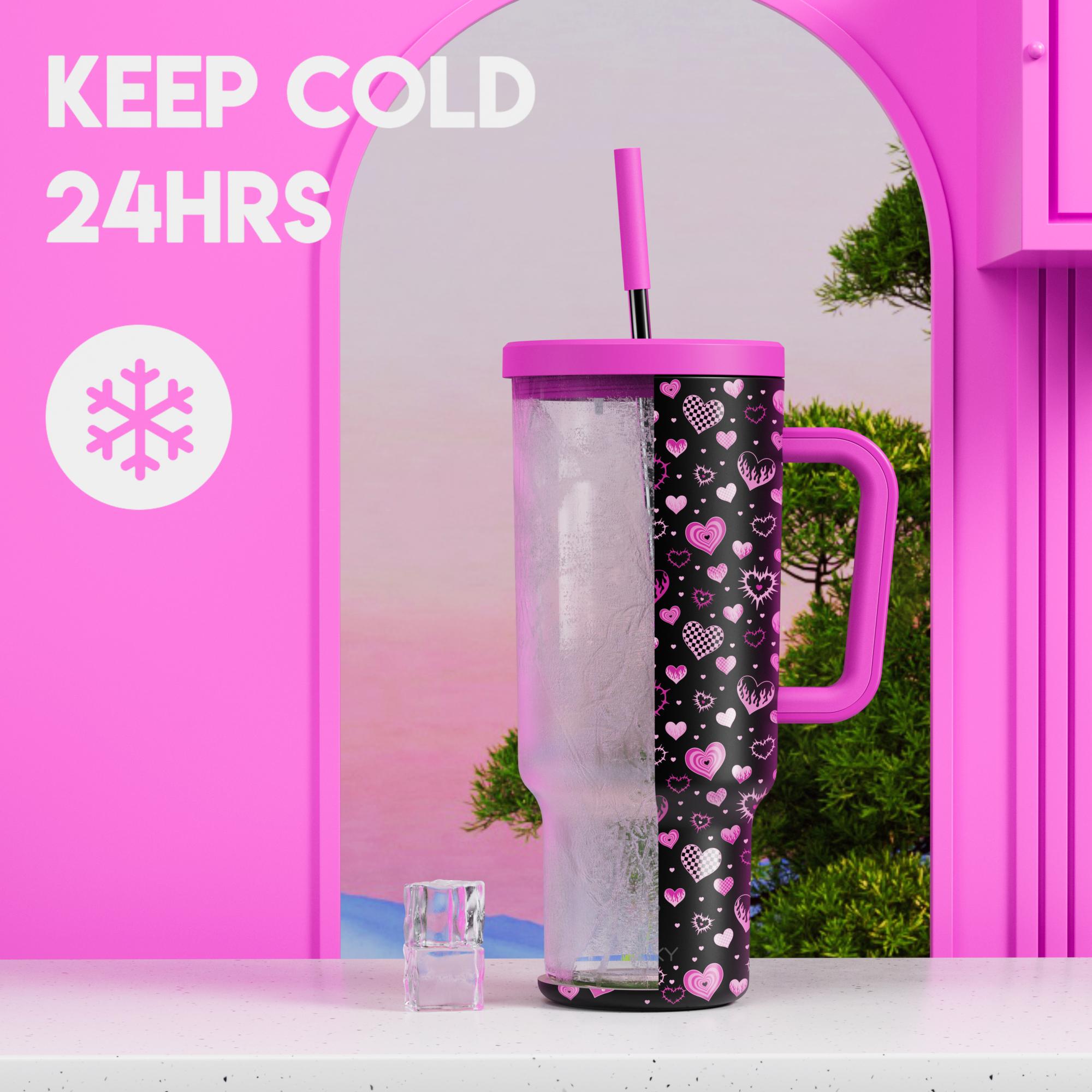 MEOKY 40oz Tumbler,Stainless Steel Thermos Cup,Hot Water Mug,Keeps Drinks Hot&Cold,Food Safe,Non-Slip Base, Car-Cup Fit,Easy-Clean,Easter Gift