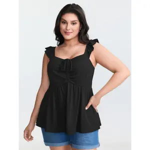 【Summer Turn-Up】BlOOMCHIC Plus Size Supersoft Ruched Cinched-Flared Tank Top [M-6X] 2026 Summer Pick for Mother's Day