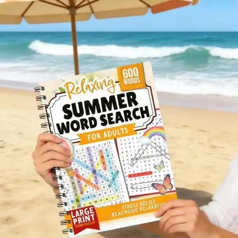 Adult Puzzle Book with over 600 Historical Terms, Relaxing Summer Activity, Stress Relief, Mental Stimulation, Relaxation, Fun and Challenging Puzzles, Perfect for Beach, Puzzle Game