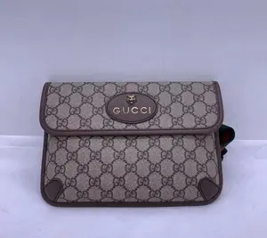 Pre-owned coated canvas Crossbody Bags GUCCI GG Monogram Belt Bag Classic Tiger Logo Shoulder Bag Chest Made in Italy