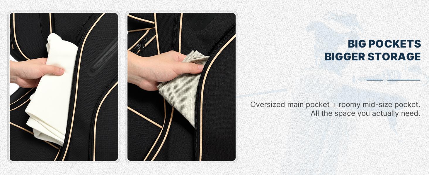 uniHimal 003 T-Lock Silent Golf Cart Bag with 14 Way Organizer Divider Top, Oversized Grips Well, Premium Soundless Cart Bag with Handles and Rain Cover