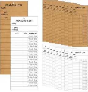 20 Pcs Reading List Bookmarks - 3x8 Inch Book Tracker & Reading Log Cards - White & Brown Bulk Book Marks for Book Lovers, Students, Teachers | Durable Cardstock Reading Accessories, Book Club Gifts