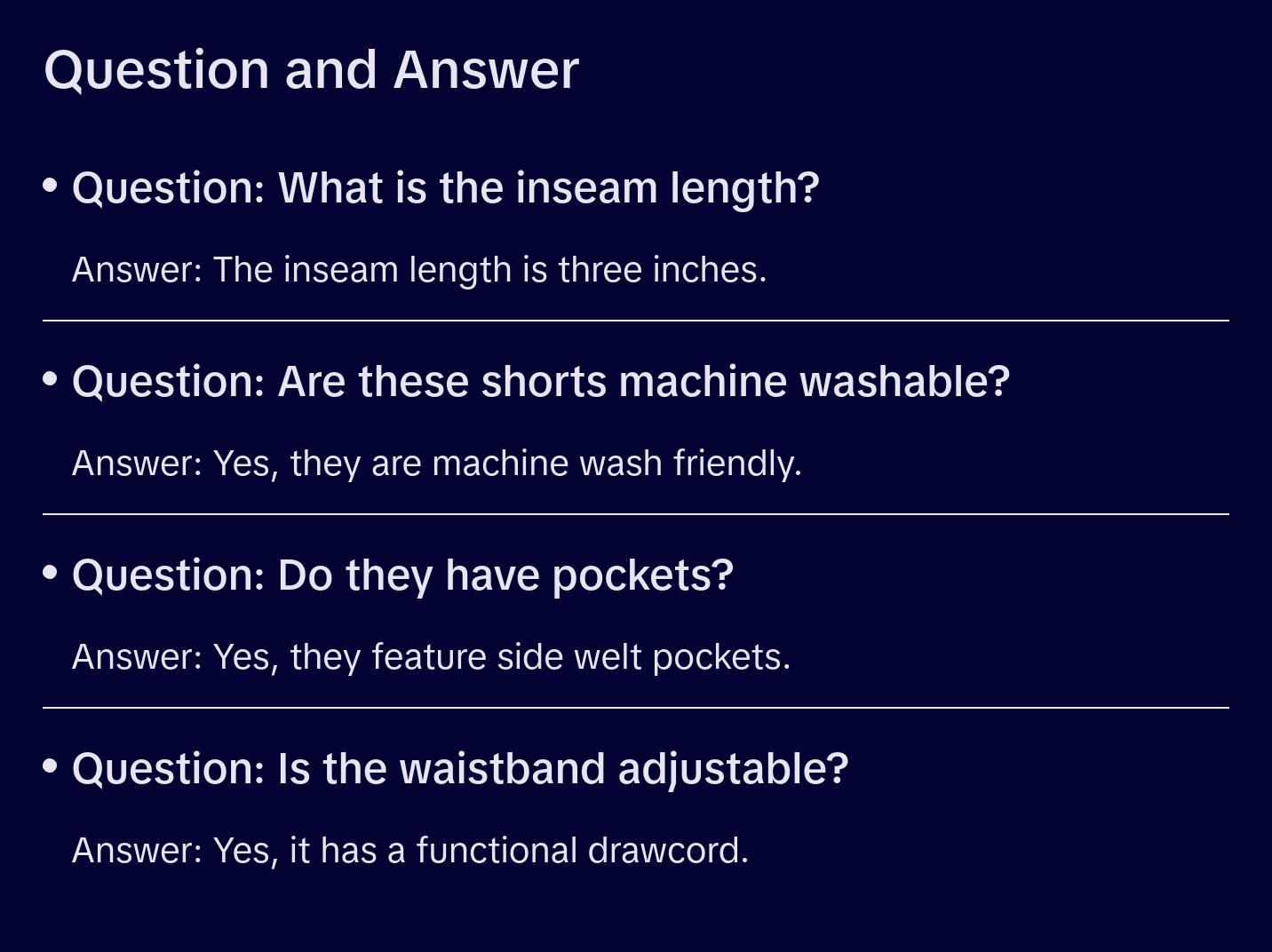 Relax Short Spandex Womenswear