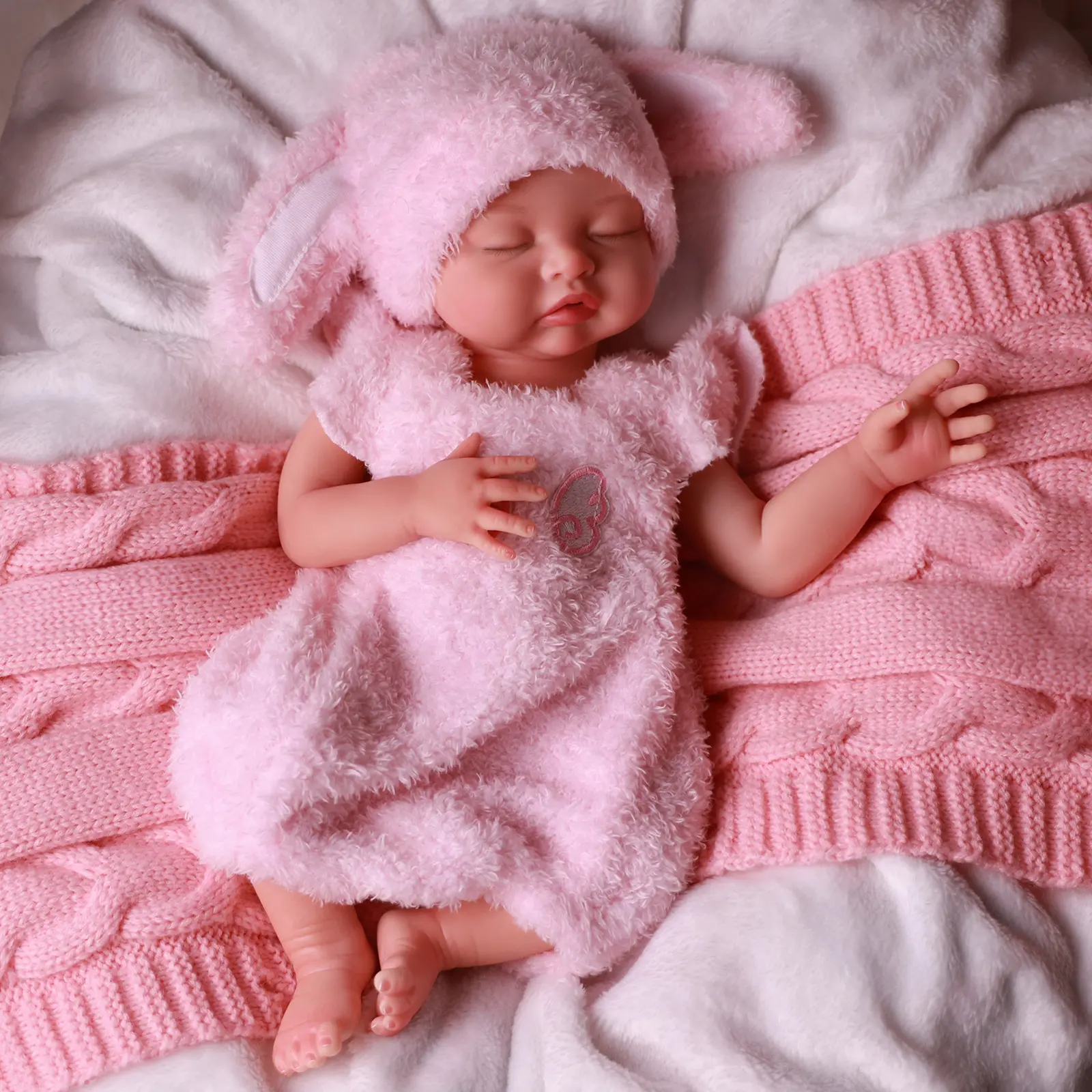 #backtoschool BABESIDE Reborn Doll 12/16-inch Full Silicone Body and Painted Hair Sleeping Reborn Doll Set—Ideal as a Birthday Gift, Collectible, or Christmas Present