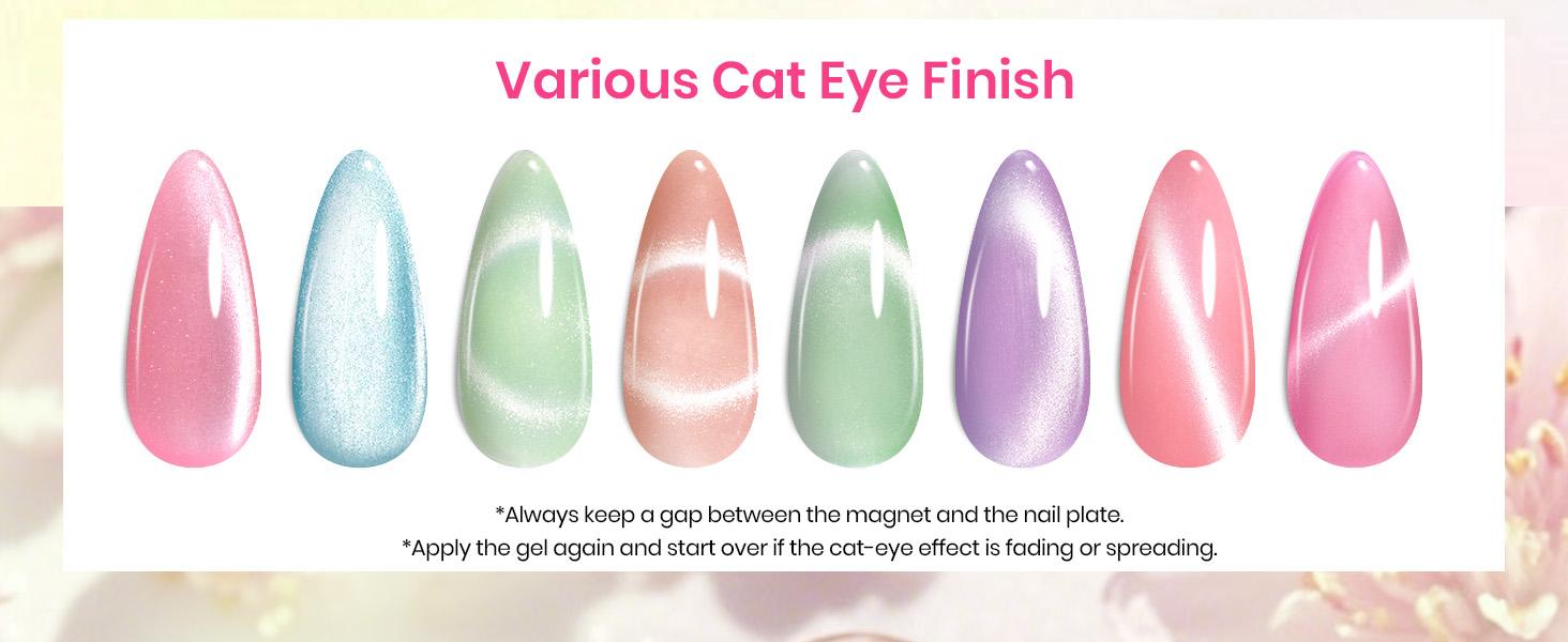 Beetles Cat Eye Gel Nail Polish Set, Shimmer Glitter Gel Polish Set Soak Off LED UV Curing Requires Silver Pink Blue Orange Green Purple Velvet Gel with Magnet Gift for Women Manicure Glossy  #TikTokShopBacktoSchool