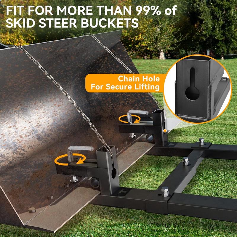 YITAMOTOR 43" 2000LBS / 60" 4000LBS Clamp on Pallet Forks Heavy Duty Tractor Forks with Adjustable Stabilizer Bar Tractor Bucket Forks for Tractor Attachments, Skid Steer, Loader Bucket Truck Stuff Parts Vehicle