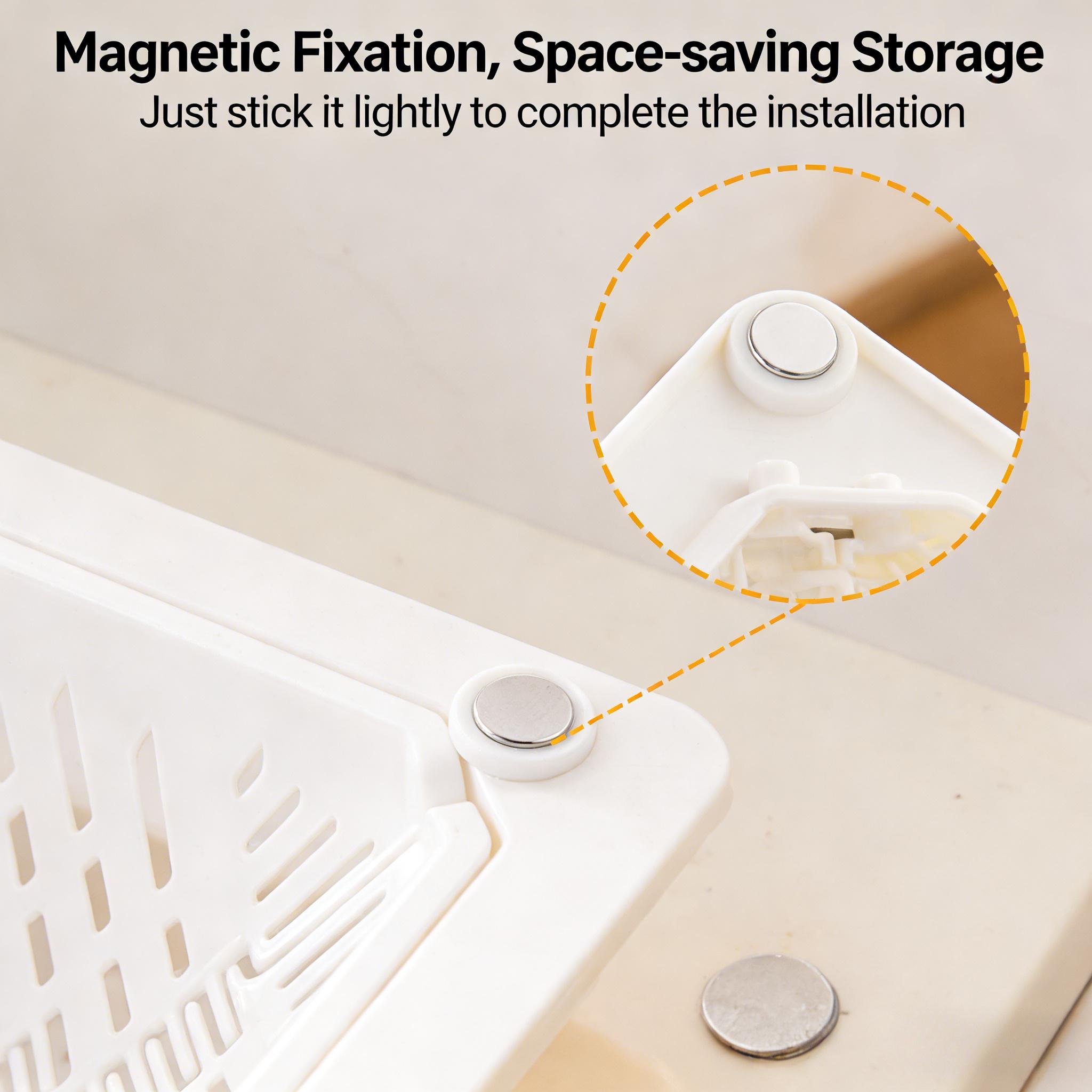 2pcs triangular magnetic sink drain baskets, food filter, drainage basket, household kitchen filter, easy to clean, easy to install