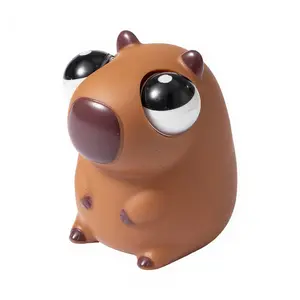 Popping Eye Capybara Squeeze Toy Anxiety Stress Relief Sitting Capybara Pinch Sensory Toy Soft Stress Ball Animal Fidget Toy
