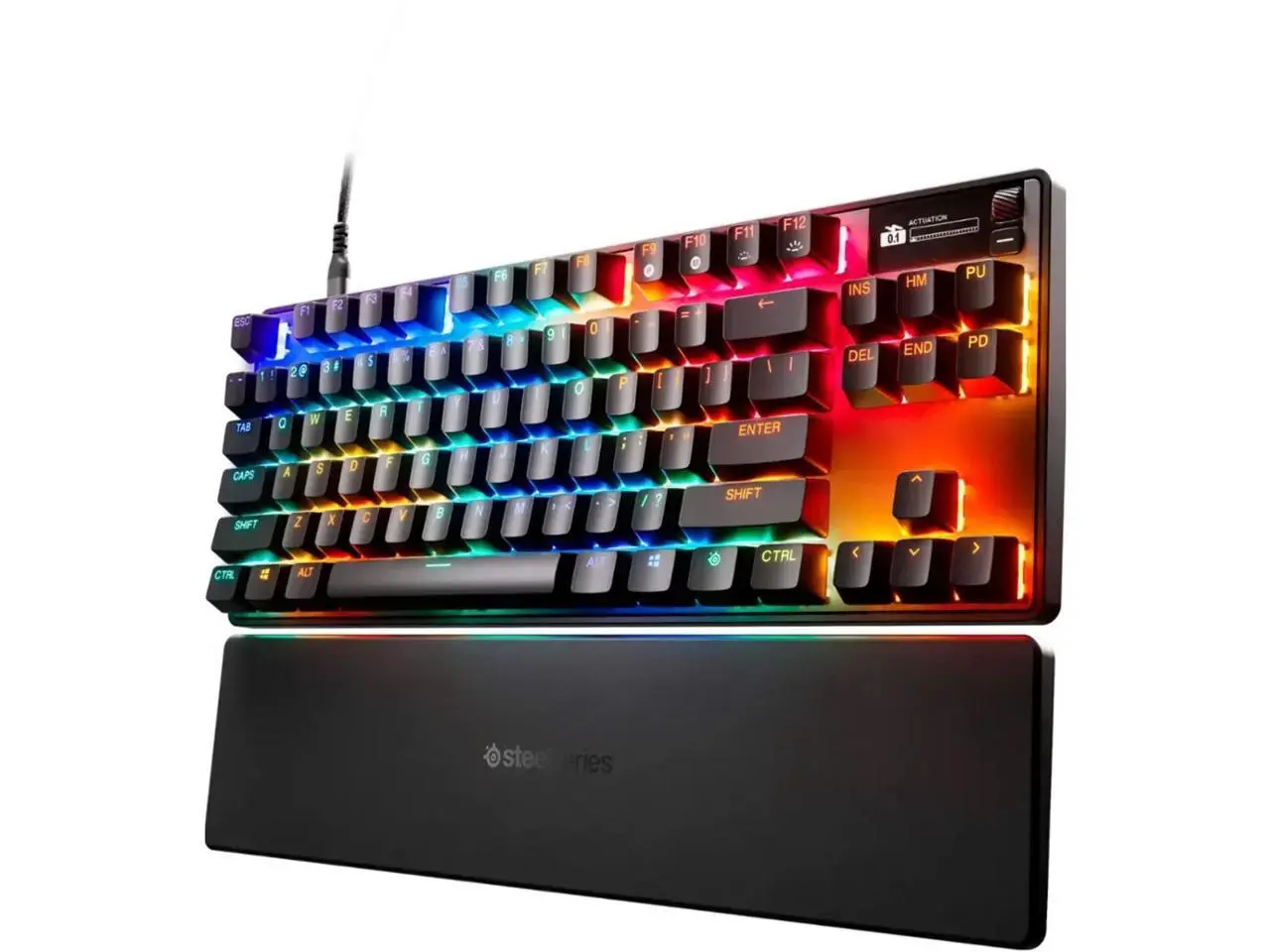 SteelSeries Apex Pro TKL Gen 3 OmniPoint 3.0 HyperMagnetic Switches, Adjustable Actuation, Rapid Trigger, Game-Ready Presets, Protection Mode, Rapid Tap/SOCD, OLED, RGB, PBT Keycaps, USB-C
