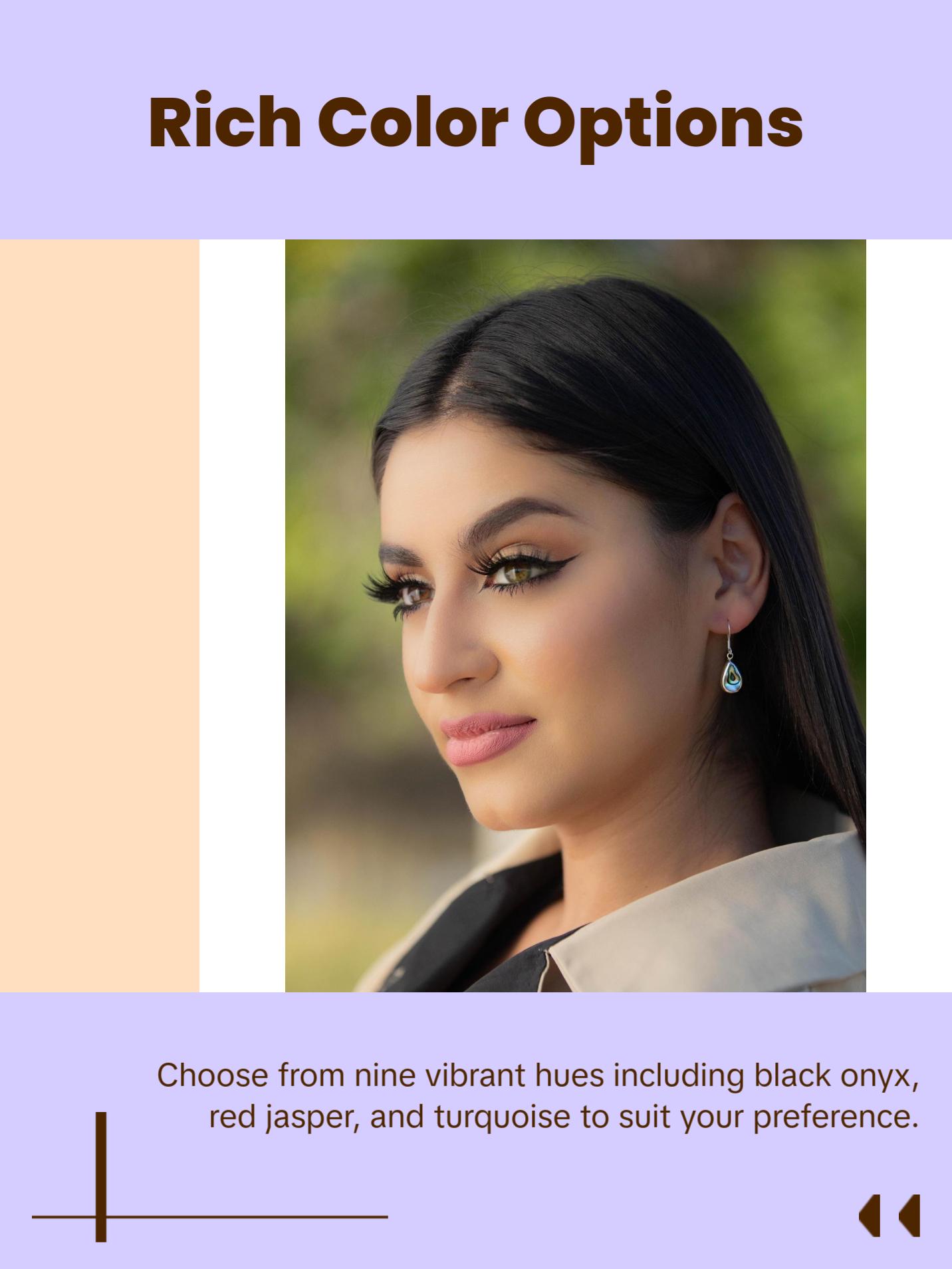 Teardrop Dangle Earrings with Enamel