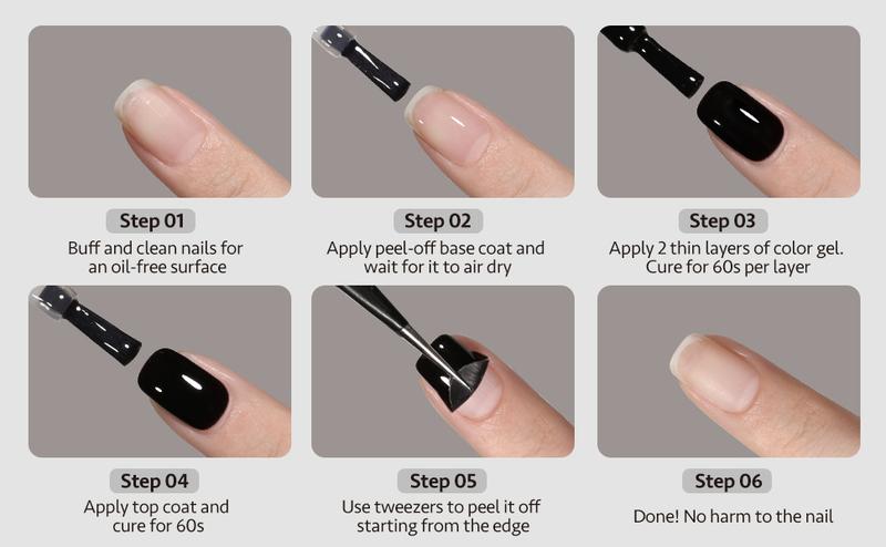 GAOY Air Dry Peel Off Base Coat, 16ml Practice Base Coat for Nail Colors Test, Easy to Peel, No UV/LED Lamp Needed