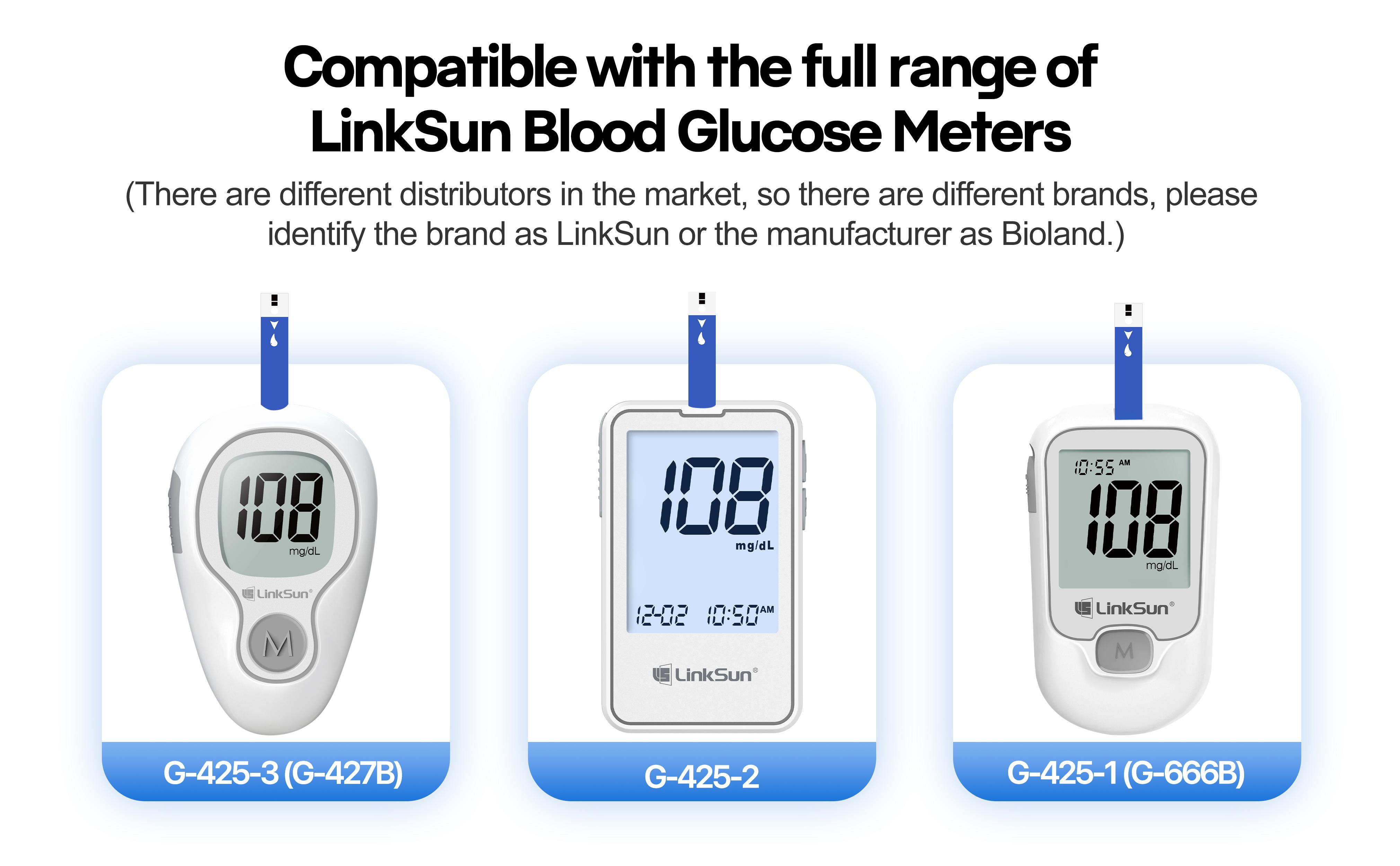 Linksun Diabetic Blood Test Strips*100,Used for G-425-1,G-425-2/2V,G-425-3 Blood Glucose Monitor,0.7μl Blood Sample,Accurate Measurement,Results in 5 Seconds, 2 Bottles of 100 Pc Healthcare（Only Includes the Glucose Test Strips * 100 pcs）#SpringStatements