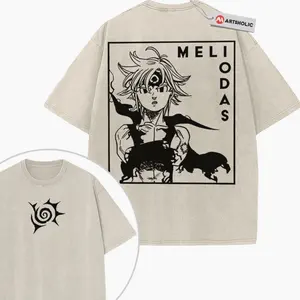 Meliodas Shirt, Seven Deadly Sins Shirt, Anime Shirt, Vintage Tee 2-Sided, Anime Shirt, Unisex Anime Manga Shirt Womenswear Menswear Top Streetwear Cotton comfort I