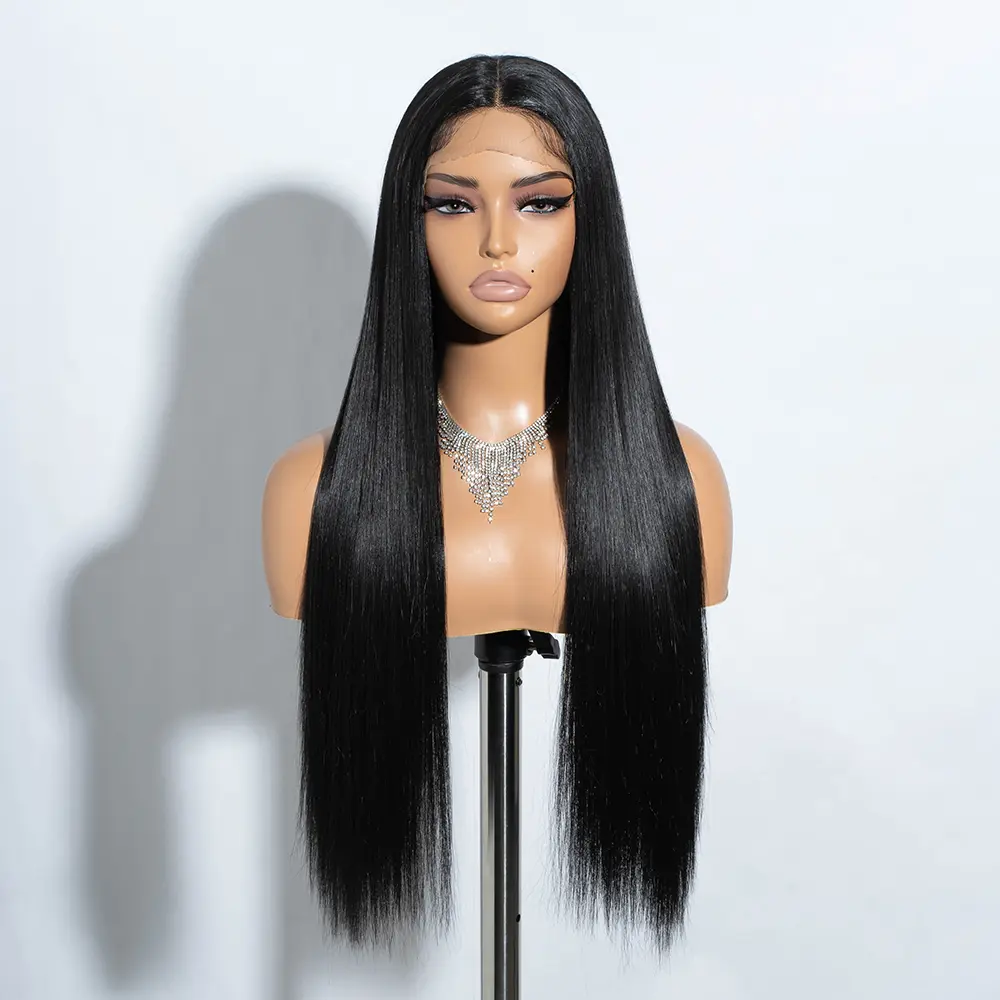 Rebeccahair silky straight lace wig 31inch black wig for daily life party