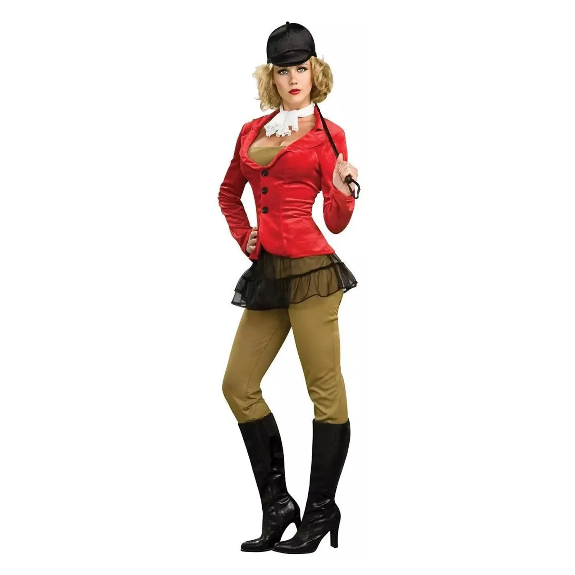Women's Brand New Horse Rider Equestrian Hunting Costume Kit - Adult Size S, Includes Hat, Jacket, Skirt, Ruffled Jabot & Accessories for Ladies
