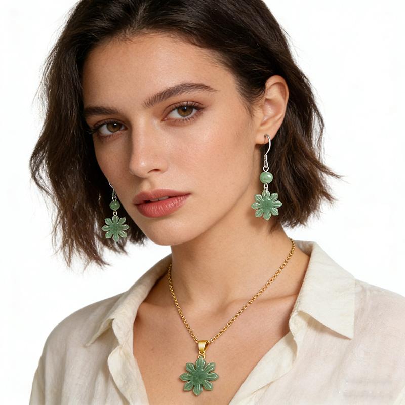 JADE MABUHAY SUN NECKLACE | 18K Gold Plated Premium Grade A Jade | Waterproof & Non Tarnish - Attracts prosperity and wealth