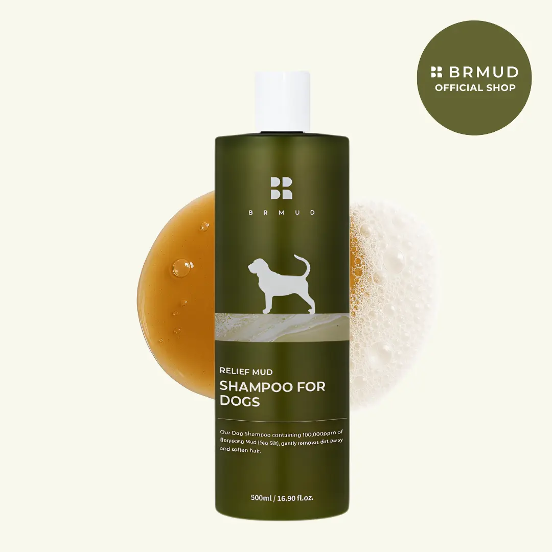 [Official Shop] BRMUD Relief Mud Shampoo for Dogs (500ml) - Luxurious, Hypoallergenic, Moisturizing Mud Therapy for Soft Coat & Sensitive Skin, Boryeong Mud, Pet, Bath
