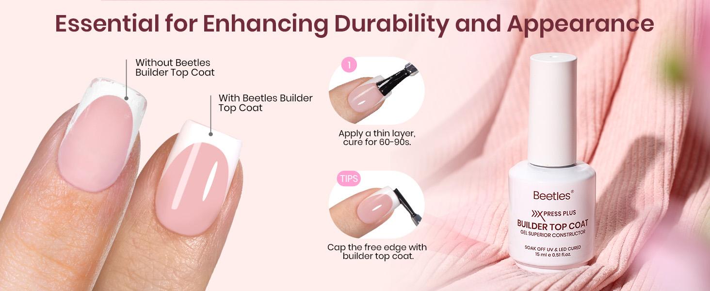 Beetles X Press Plus-Lite Kit French Tips Square Almond French Tip Press on Nails with Nail Glue Builder Top Coat Squoval Press on Nails DIY Manicure Gift for Women Beetles X Press Plus-Lite Kit French Tips Square Almond French Tip Press on Nails with Nail Glue Builder Top Coat Squoval Press on Nails DIY Manicure Gift for Women