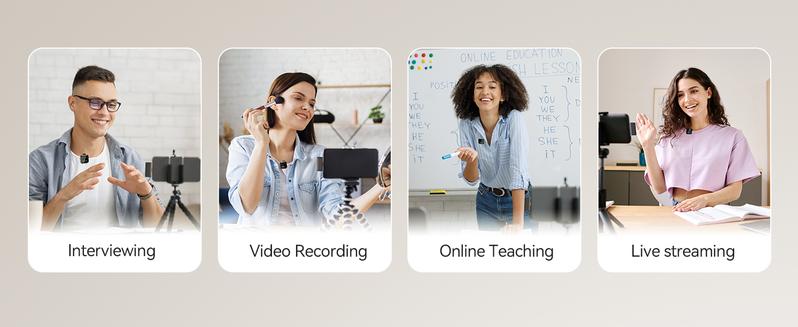 KUKIHO Wireless Lavalier Microphone for iPhone iPad Android With Charging Case Audio Smartphone