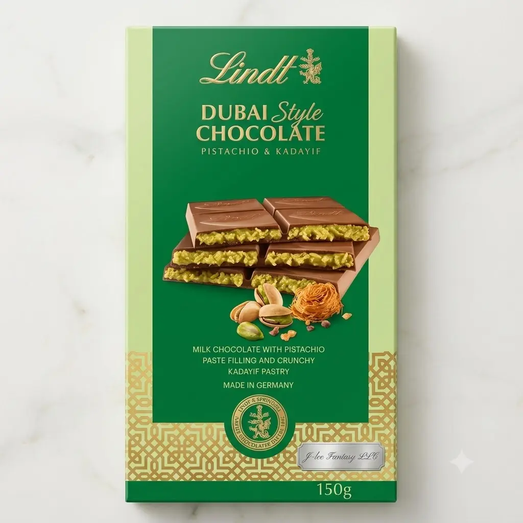 Linatt Dubai Chocolate 150g golden bar