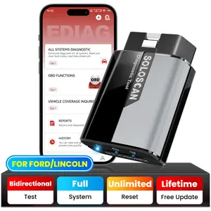 KINGBOLEN Soloscan OBD2 Scanner For Ford/For Lincoln,Bidirectional Full System Car Diagnostic Tool for iPhone & Android,50 Reset Services,DPF Regeneration Tool, No Subscriptions