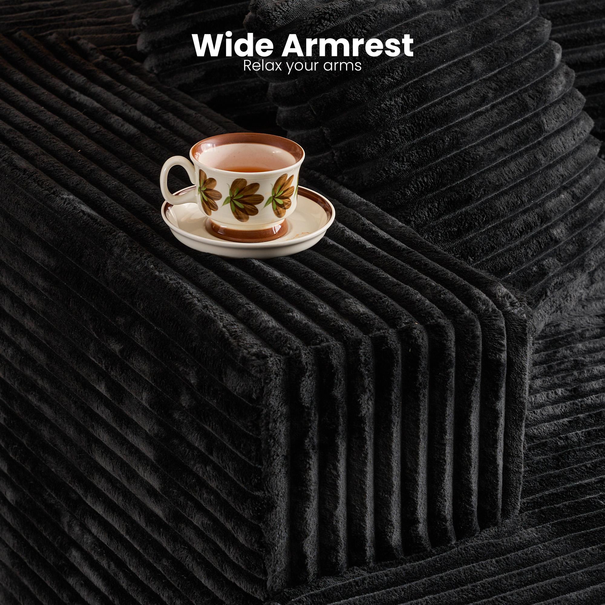 OOSWIFT 75" Oversized Double Chaise Lounge Upholstered Boneless Cloud Stupendous Chair Sofa Bed Deep Seat ,Foam Couch for Living Room Bedroom No Assembly Required