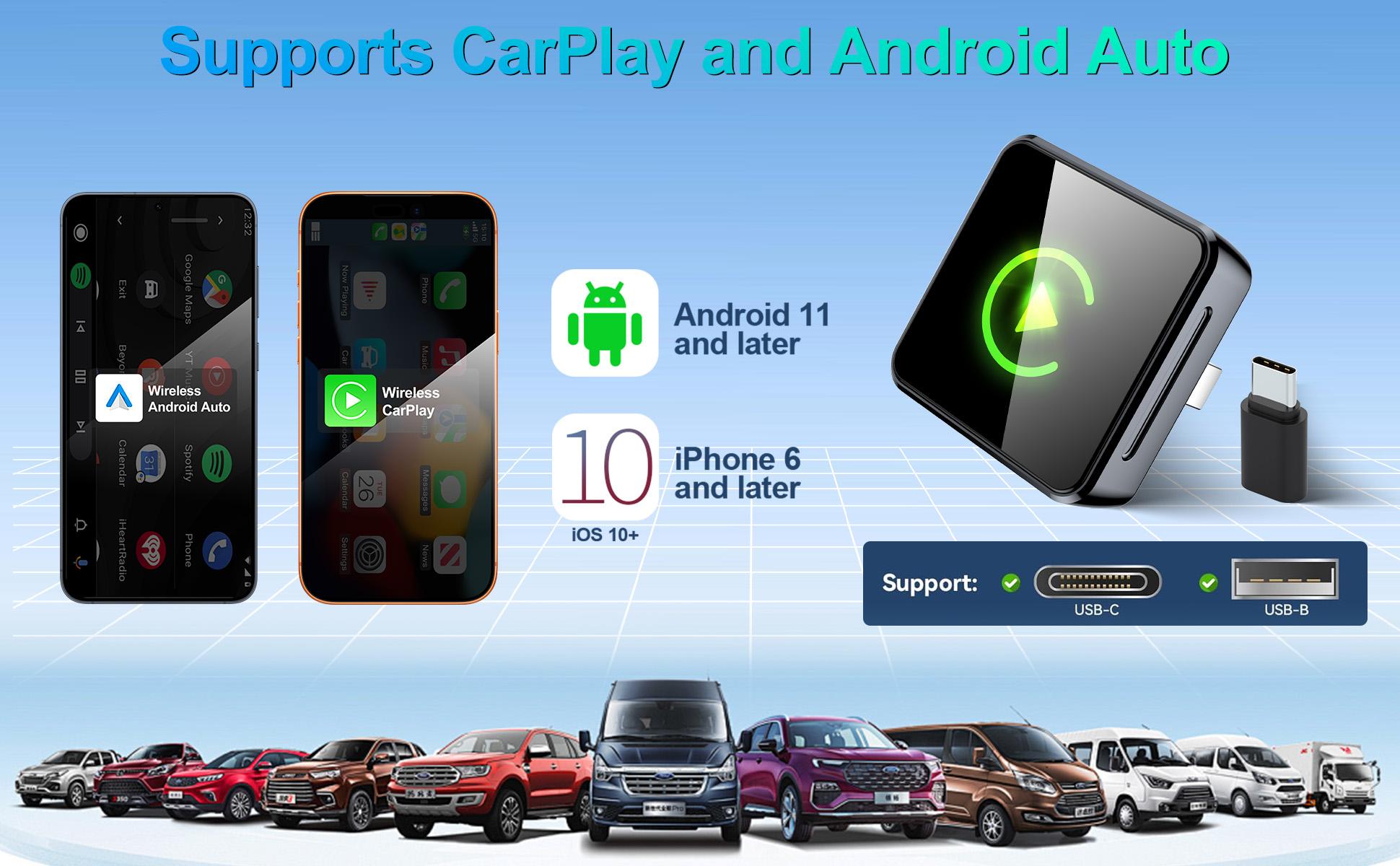 Mini Orange Cube Wireless CarPlay & Android Auto Adapter 2026 Plug & Play Fast Auto-Reconnect for Enhanced Connectivity