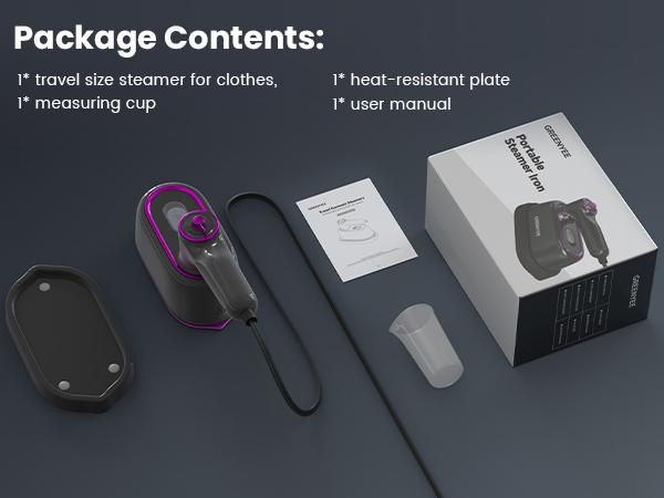 GREENYEE Travel Must-Have & Fits Carry-On |  Foldable  Iron | Powerful 2-in-1 Dry & Steam, 5s Fast Heat & 180° Rotatable