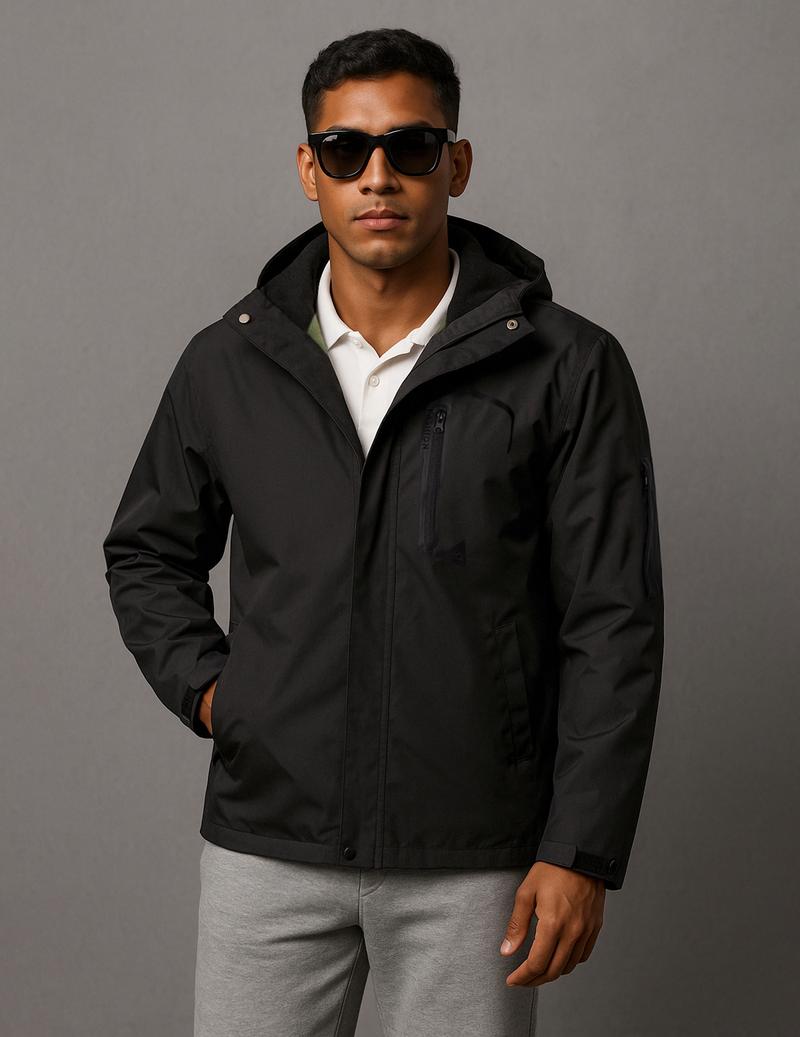 COOFANDY Men's Detachable Windbreaker - 3-Season Wear, Windproof & Waterproof