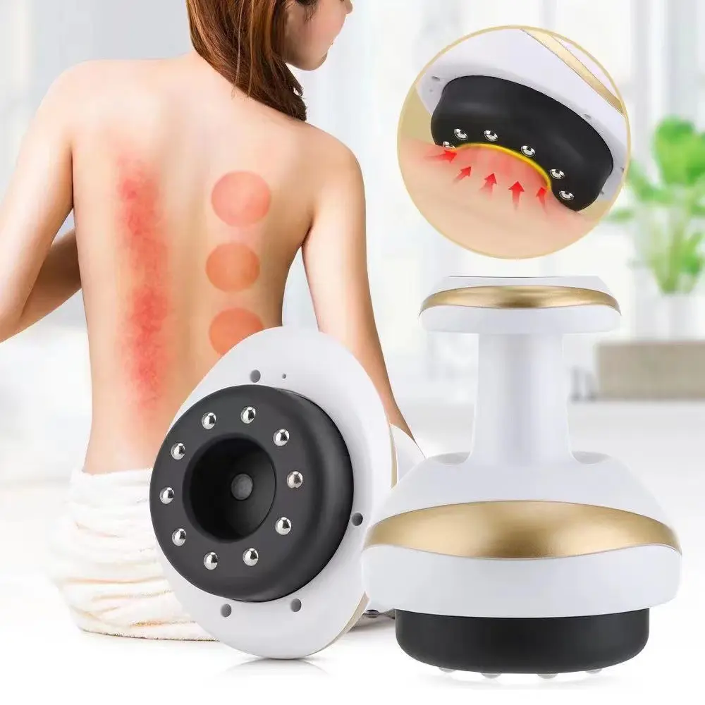 NRPC Electric Guasha Scraping Massage Cupping Body Massager - Adjustable Lymphatic Drainage Tool, Rechargeable 1200mAh 6-Speed USB Plug-In, Lightweight Vacuum Suction Cans, Heating Therapy