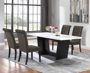 Sherry 5-piece Rectangular Marble Top Dining Table Set